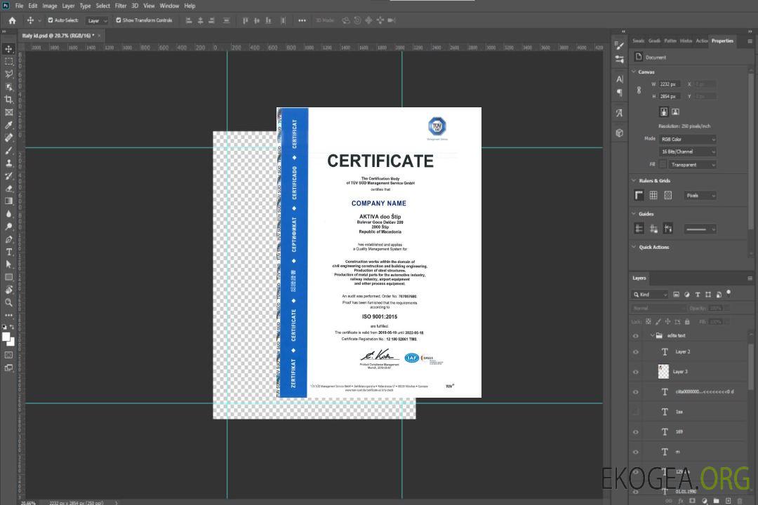 Certificat d'enregistrement de Macédoine template Certificat d'enregistrement de Macédoine template